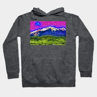 A Field, Forest And Snow Capped Mountains In Colorado Hoodie